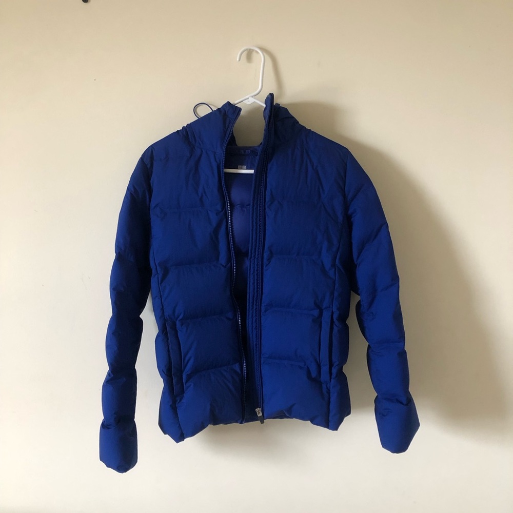 Blue Uniqlo puffer jacket size M